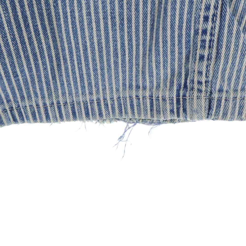 RRL(ダブルアールエル) 90S VINTAGE USA製 ヴィンテージ ヒッコリーストライプ ペインターパンツ ホワイト/インディゴ 41-4811879ZY