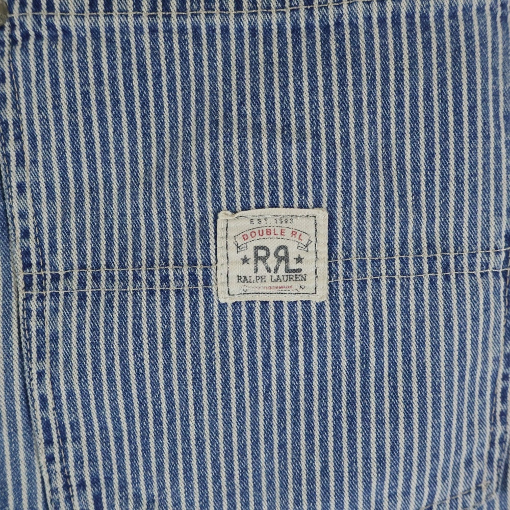 RRL(ダブルアールエル) 90S VINTAGE USA製 ヴィンテージ ヒッコリーストライプ ペインターパンツ ホワイト/インディゴ 41-4811879ZY