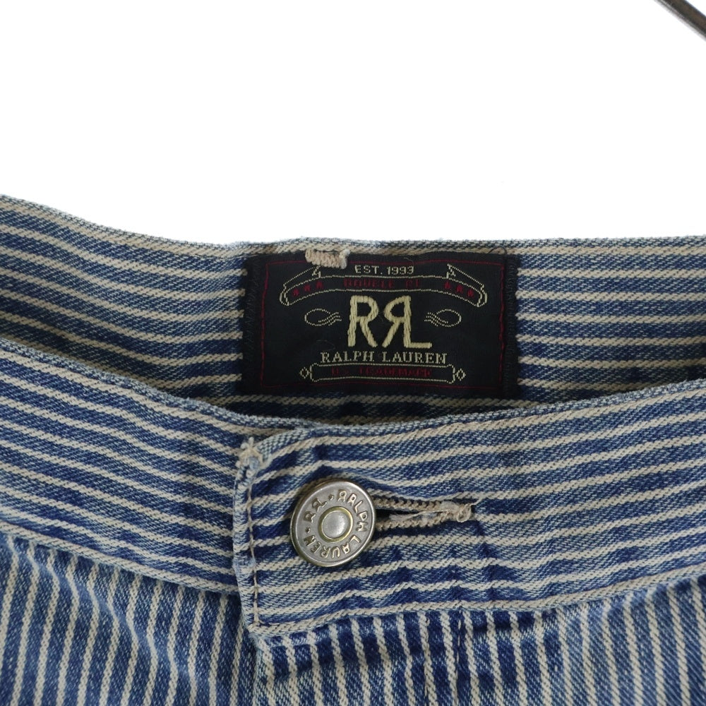 RRL(ダブルアールエル) 90S VINTAGE USA製 ヴィンテージ ヒッコリーストライプ ペインターパンツ ホワイト/インディゴ 41-4811879ZY