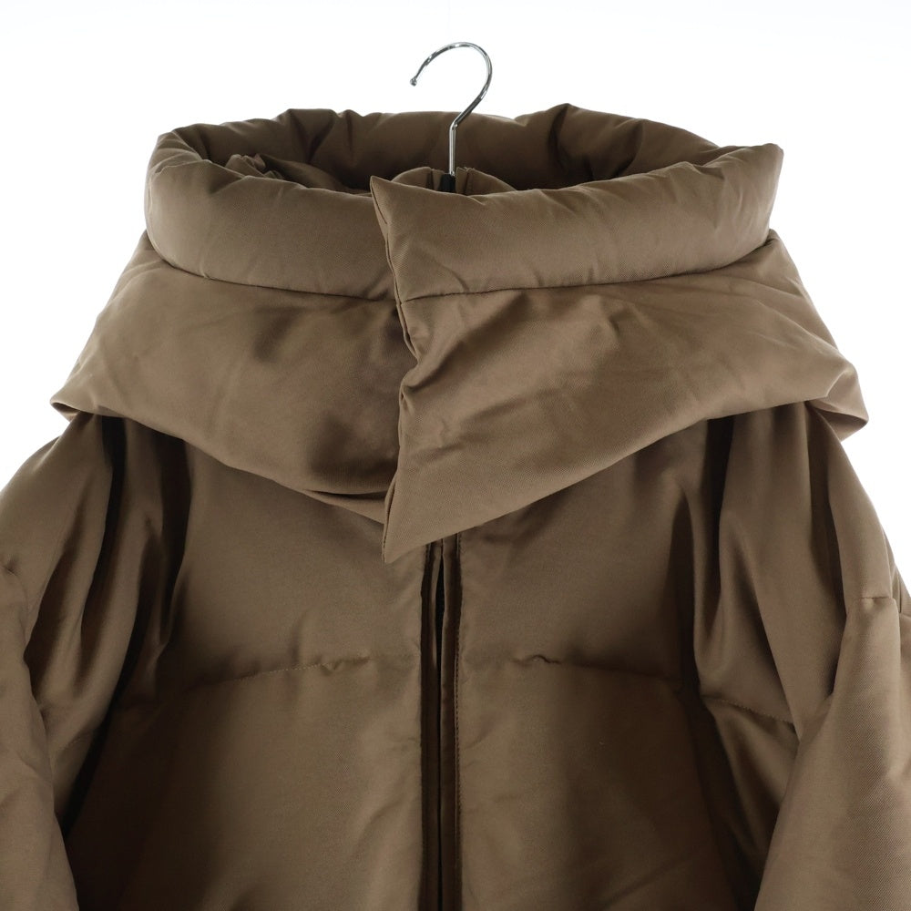OFF-WHITE(オフホワイト) 22AW ロゴプリント フーデッドダウンジャケット ブラウン OMED048F22FAB001