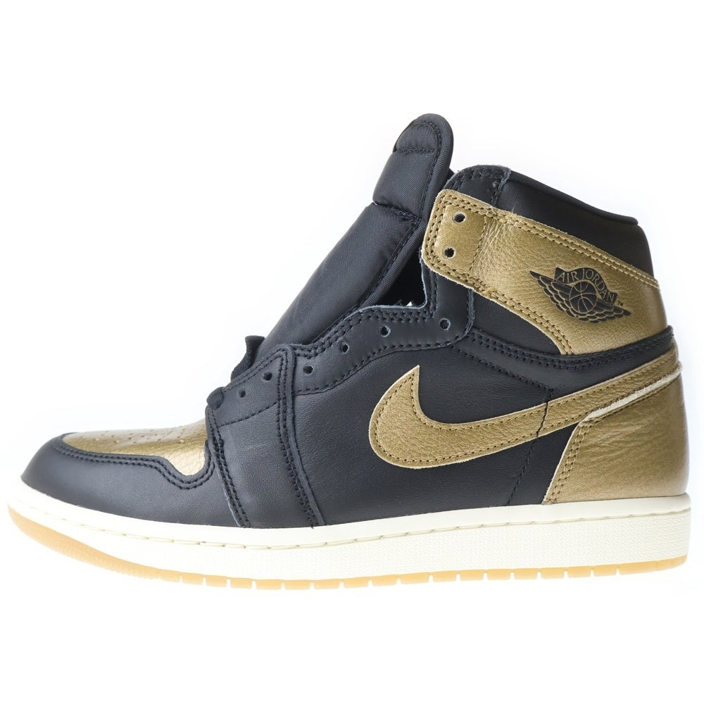 NIKE(ナイキ) AIR JORDAN 1 RETRO HIGH OG エアジョーダン1 レトロ ハイカットスニーカー US8.5/26.5cm ブラック/ゴールド DZ5485-071