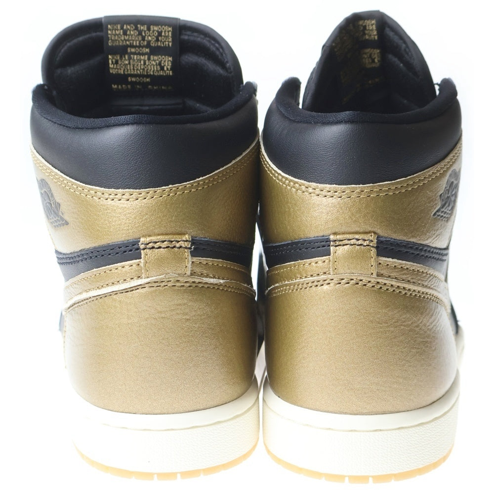 NIKE(ナイキ) AIR JORDAN 1 RETRO HIGH OG エアジョーダン1 レトロ ハイカットスニーカー US8.5/26.5cm ブラック/ゴールド DZ5485-071
