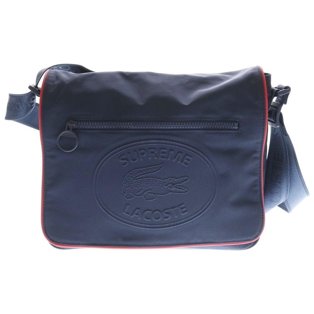 SUPREME(シュプリーム) 19AW ×LACOSTE Small Messenger Bag スモールメッセンジャー ショルダーハンドバッグ ネイビー レディース