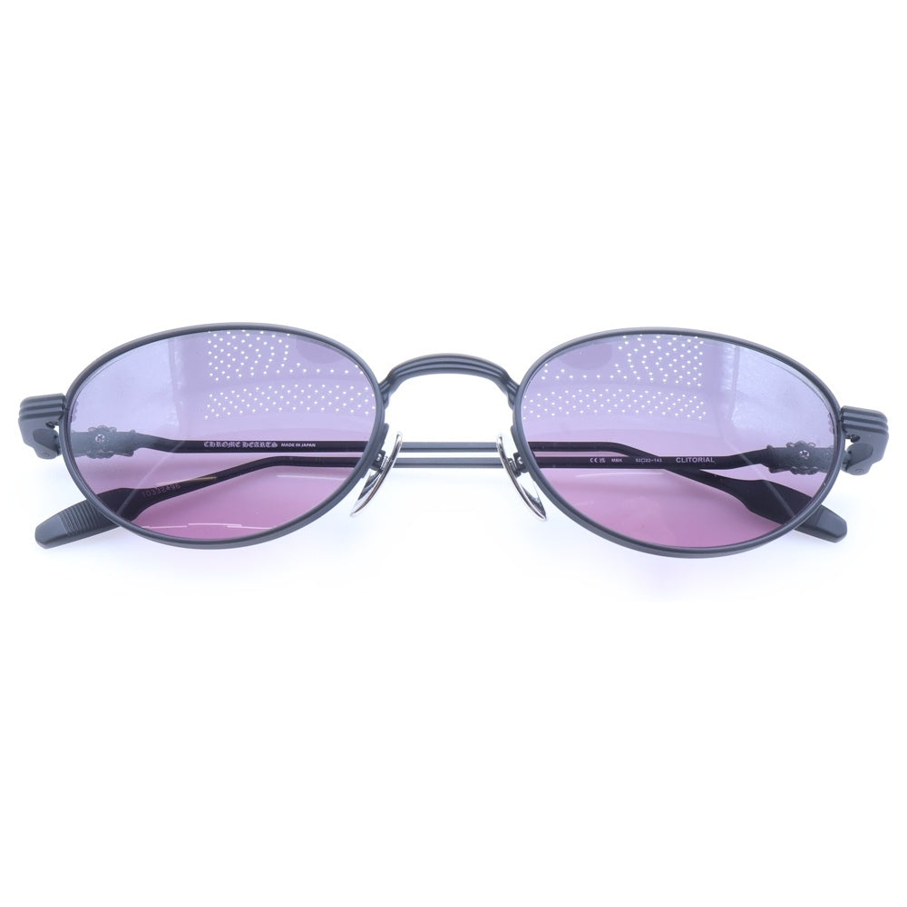 CHROME HEARTS(クロムハーツ) CLITORIAL CHクロステンプル オーバルフレーム サングラス メガネ ブラック