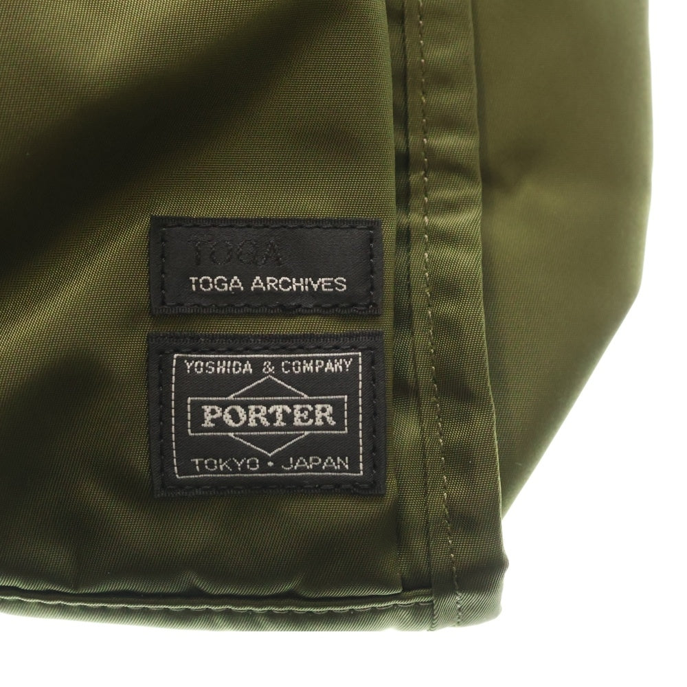 TOGA(トーガ) ×PORTER SHOULDER TOTE BAG ポーター 2WAY ショルダー ナイロン トートバッグ ハンドバッグ カーキ TC252-AG511 シルバー金具 レディース