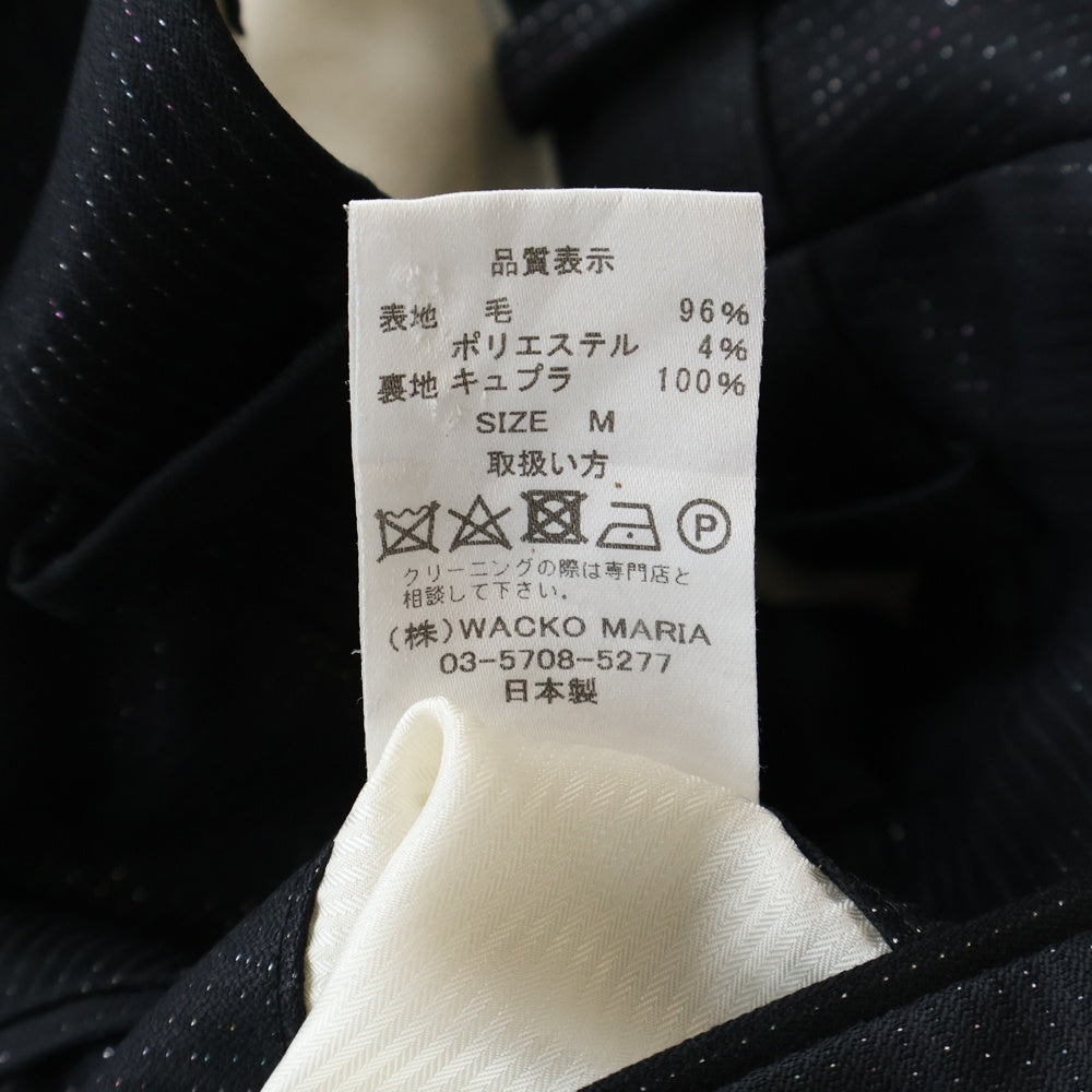 WACKO MARIA(ワコマリア) DORMEUIL / GLITTER PLEATED TROUSERS TYPE-2 ドーメル レインボー グリッター プリーツトラウザー スラックスパンツ ブラック