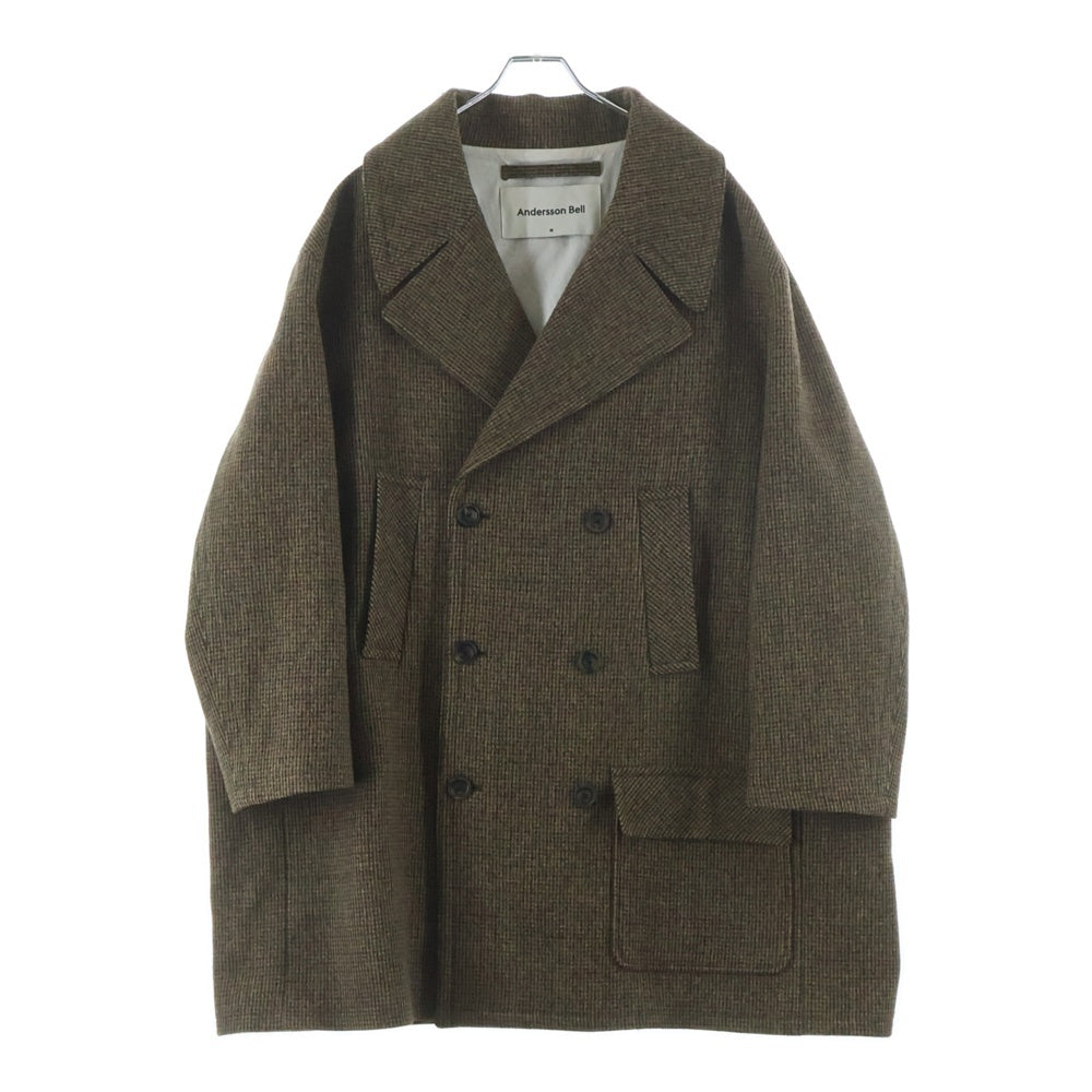 ADSB ANDERSSON BELL(アンダースンベル) ダブルブレステッドコート チェック ブラウン