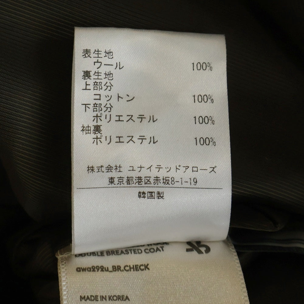 ADSB ANDERSSON BELL(アンダースンベル) ダブルブレステッドコート チェック ブラウン