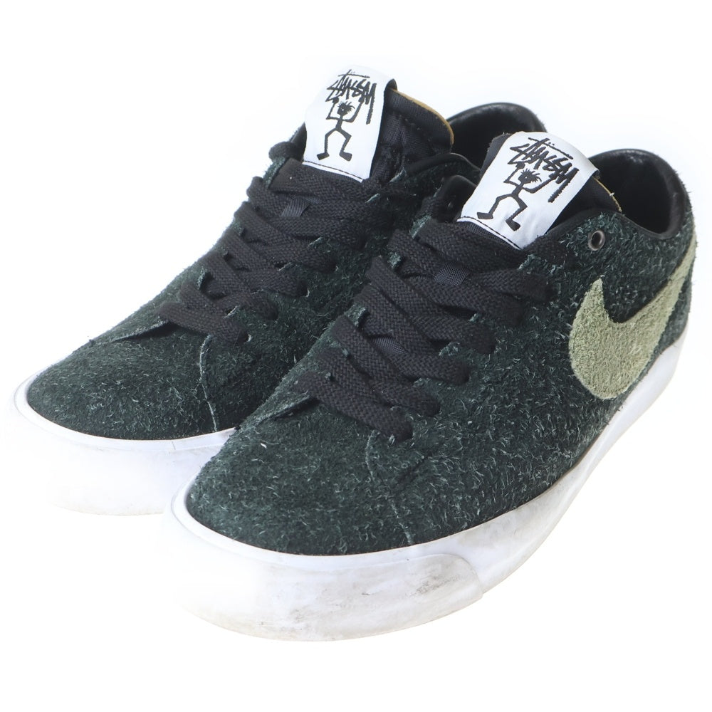 NIKE SB(ナイキエスビー) ×STUSSY SB ZOOM BLAZER LOW QS ステューシー ズームブレザー ローカットスニーカー ブラック/オリーブ US10/28cm BQ6449-001
