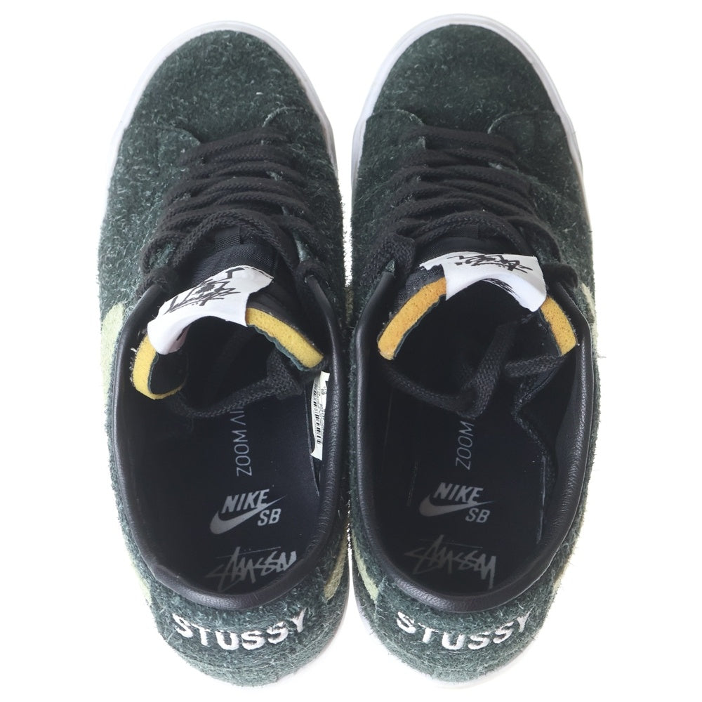 NIKE SB(ナイキエスビー) ×STUSSY SB ZOOM BLAZER LOW QS ステューシー ズームブレザー ローカットスニーカー ブラック/オリーブ US10/28cm BQ6449-001