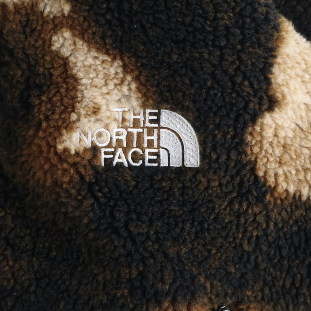 SUPREME(シュプリーム) 21AW ×The North Face Bleached Denim Print Fleece Jacket ノースフェイス ブリーチデザイン ジップアップ フリース ジャケット 総柄 ブラウン NA52100I