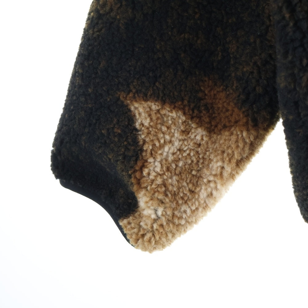 SUPREME(シュプリーム) 21AW ×The North Face Bleached Denim Print Fleece Jacket ノースフェイス ブリーチデザイン ジップアップ フリース ジャケット 総柄 ブラウン NA52100I