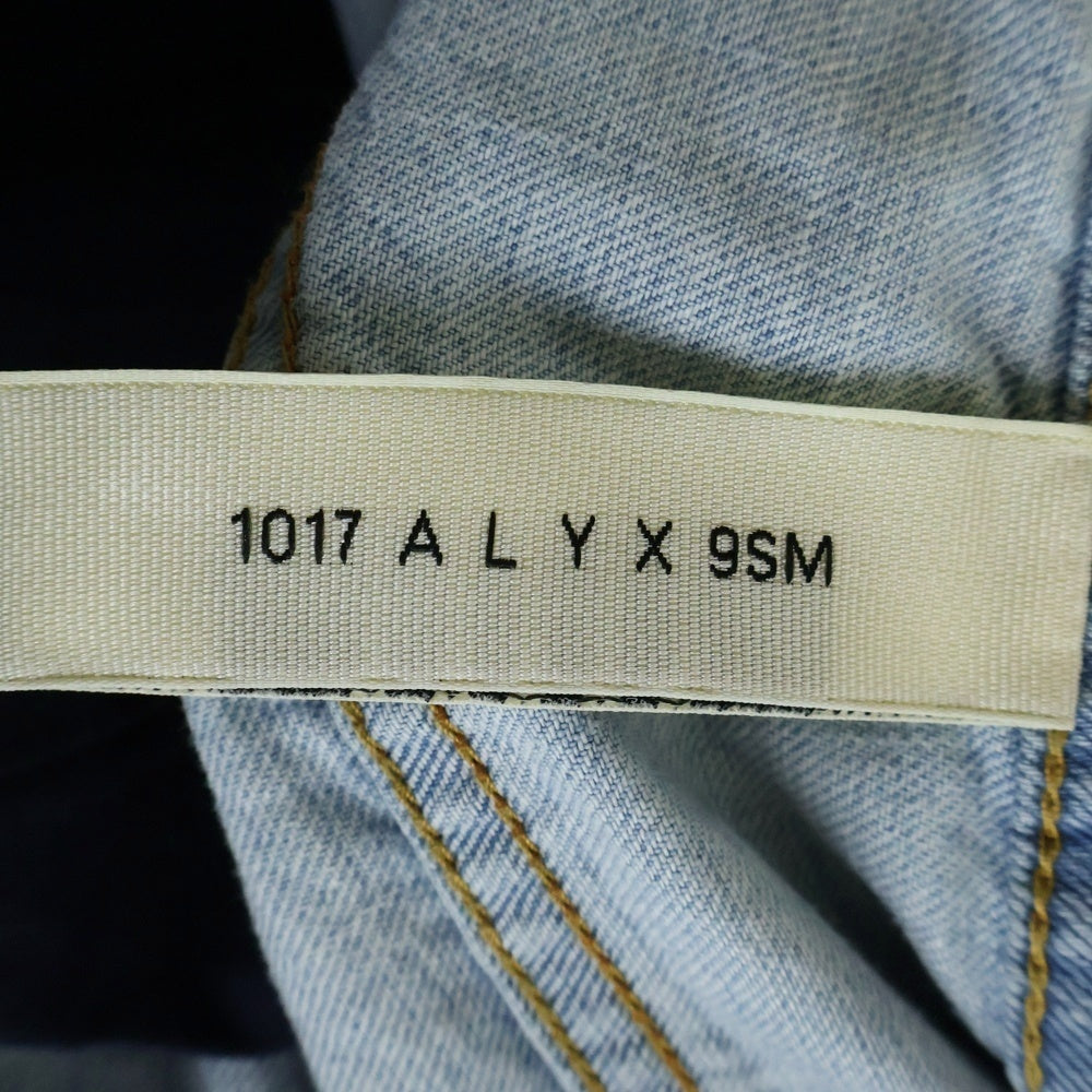 1017 ALYX 9SM(アリクス) ローラーコースター ベルトデザイン マルチポケット ジップアップ ワイド ストレート デニム パンツ インディゴ