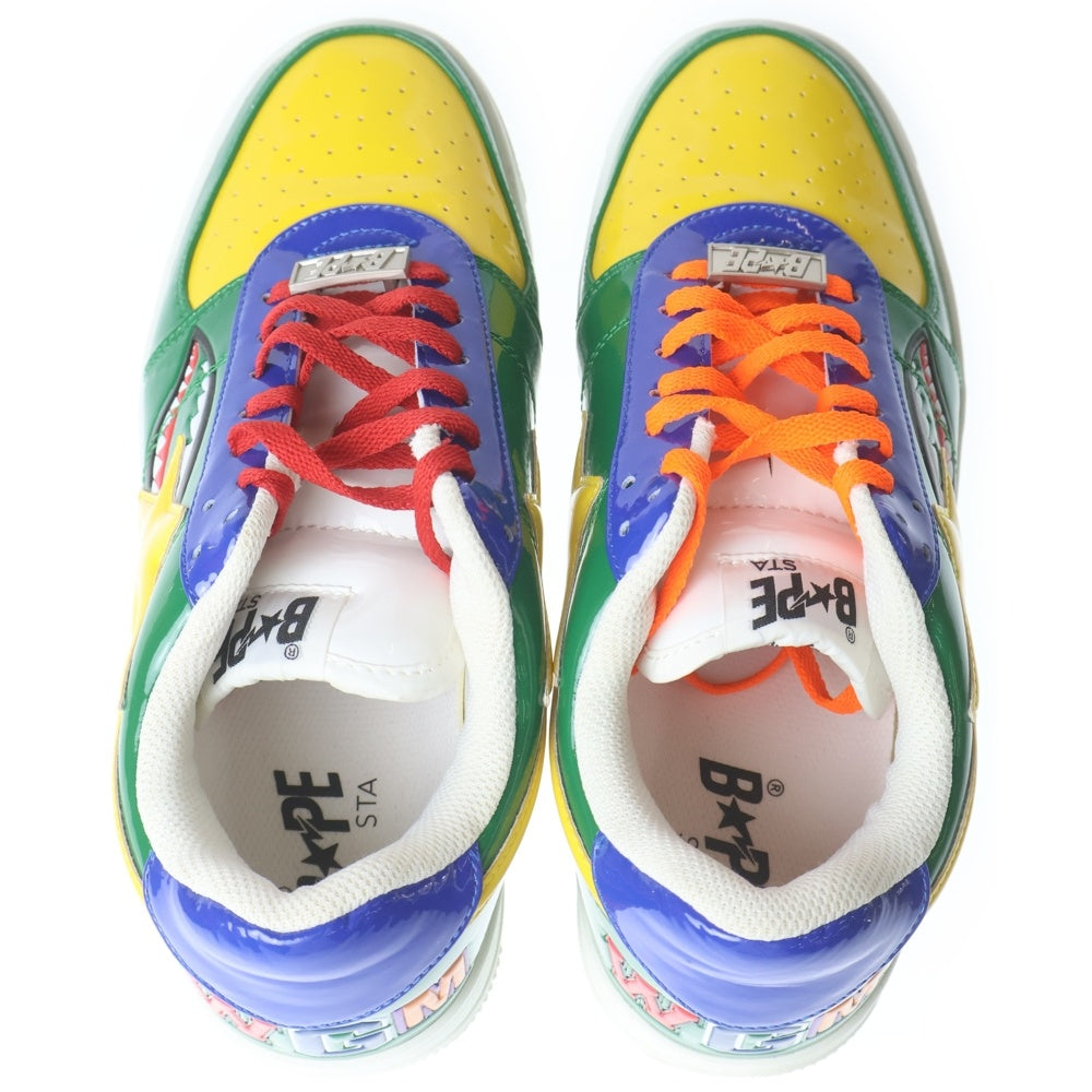 A BATHING APE(アベイシングエイプ) BAPE STAR LOW M2 20TH ANNIVERSARY PATENT GREEN SHARK ベイプスター 20周年アニバーサリー ローカットスニーカー 1G30191002