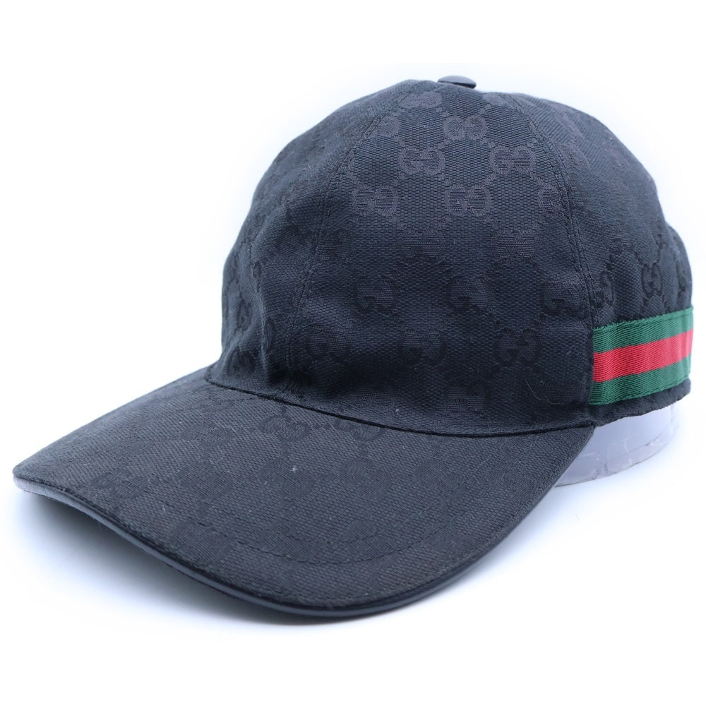 GUCCI(グッチ) オリジナルGGキャンパス 6パネル ベースボールキャップ ブラック 200035-KQWBG