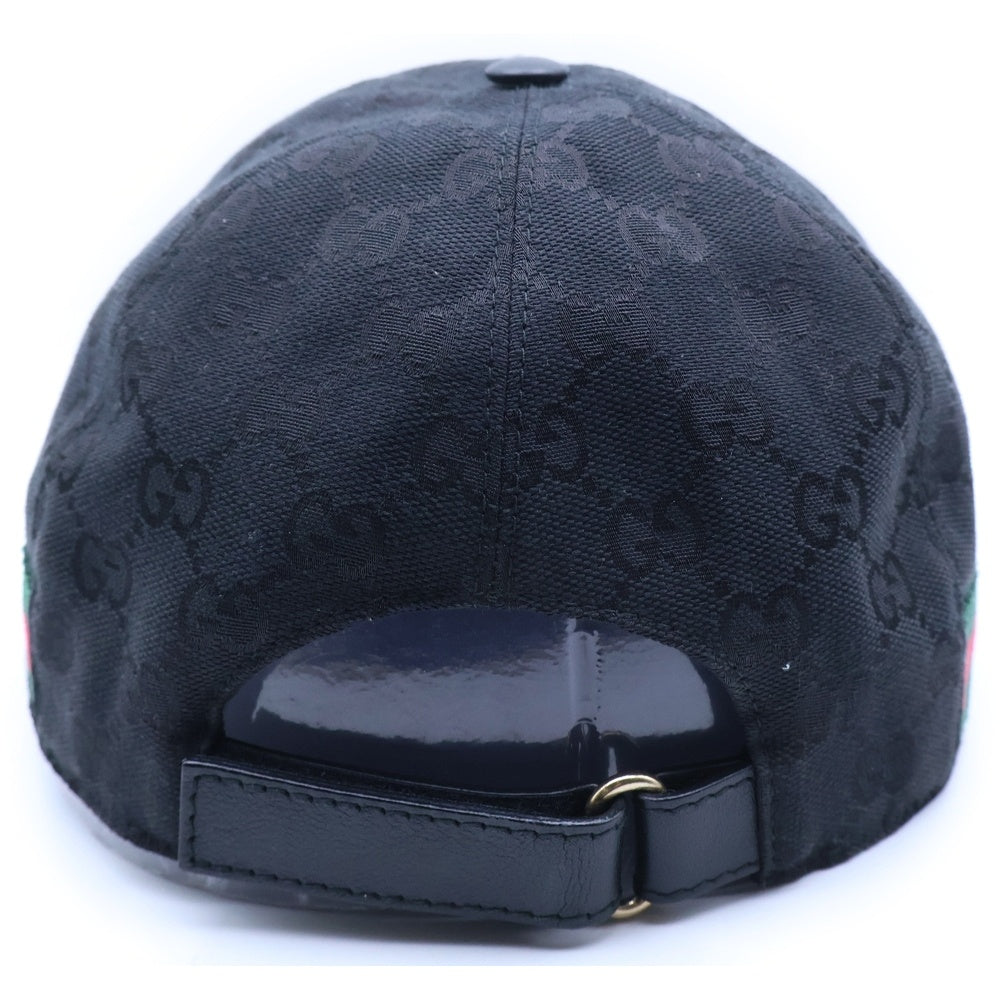 GUCCI(グッチ) オリジナルGGキャンパス 6パネル ベースボールキャップ ブラック 200035-KQWBG