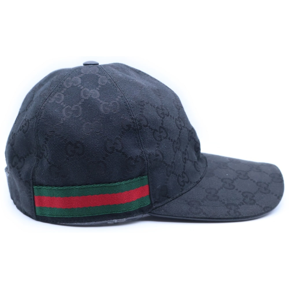GUCCI(グッチ) オリジナルGGキャンパス 6パネル ベースボールキャップ ブラック 200035-KQWBG