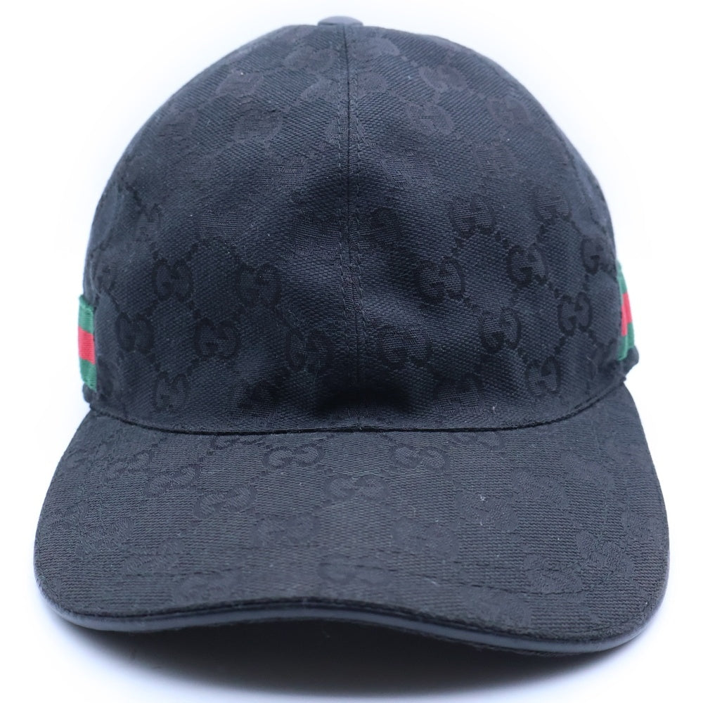 GUCCI(グッチ) オリジナルGGキャンパス 6パネル ベースボールキャップ ブラック 200035-KQWBG