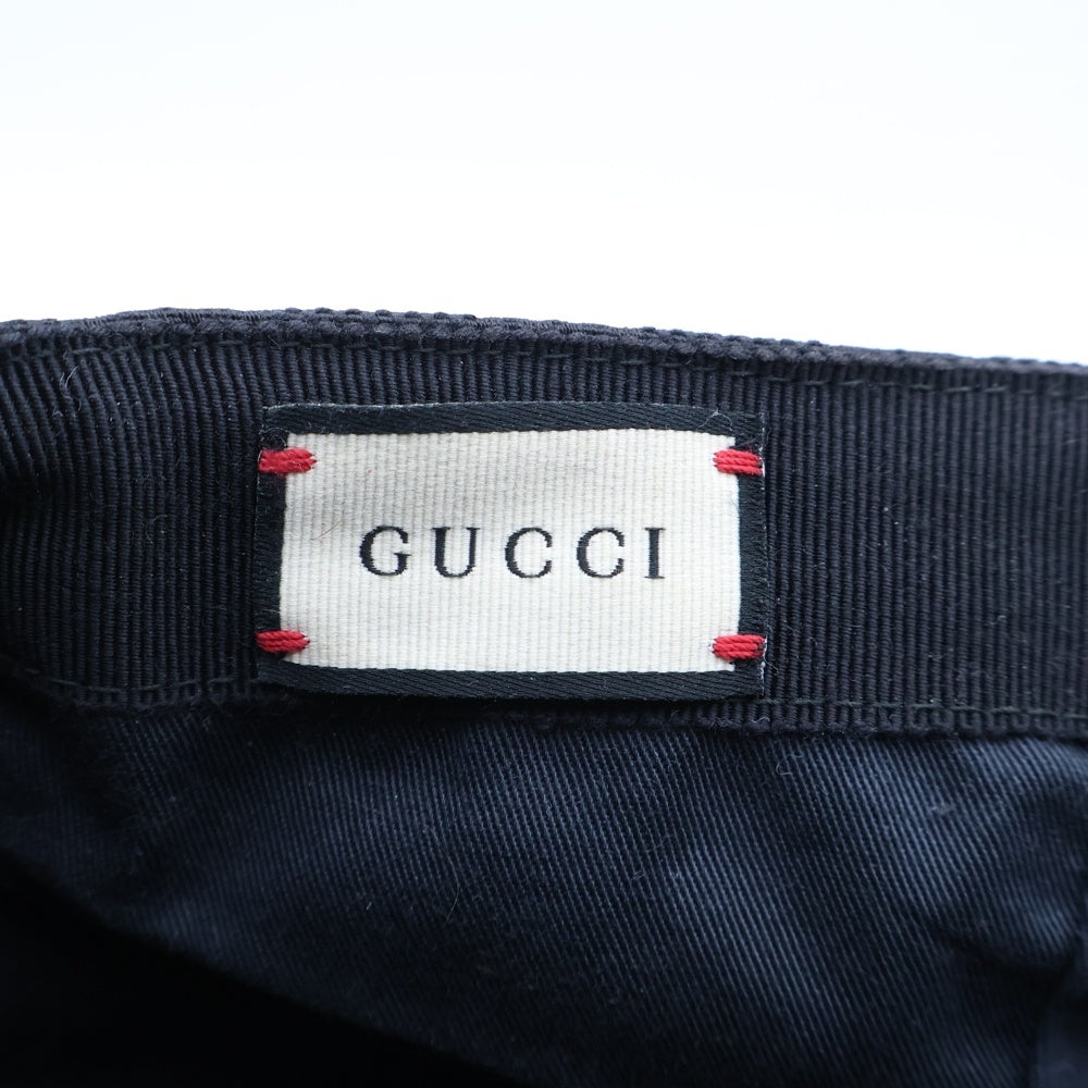 GUCCI(グッチ) オリジナルGGキャンパス 6パネル ベースボールキャップ ブラック 200035-KQWBG
