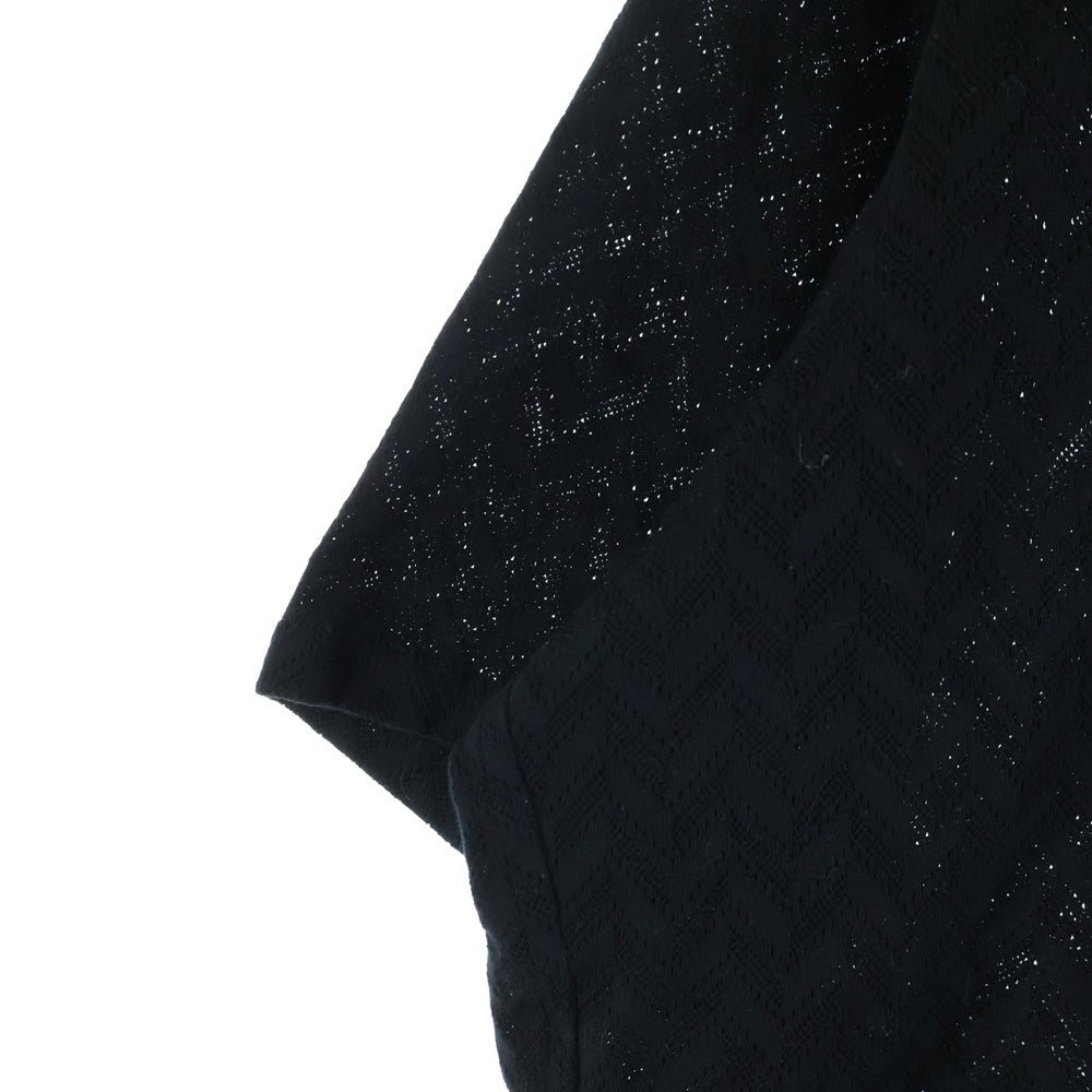 WTAPS(ダブルタップス) 25SS TXT SS CTPL HERRINGBONE TEXTILE 襟付き メッシュヘリンボーン 半袖シャツ ブラック 251TQDT-SHM08