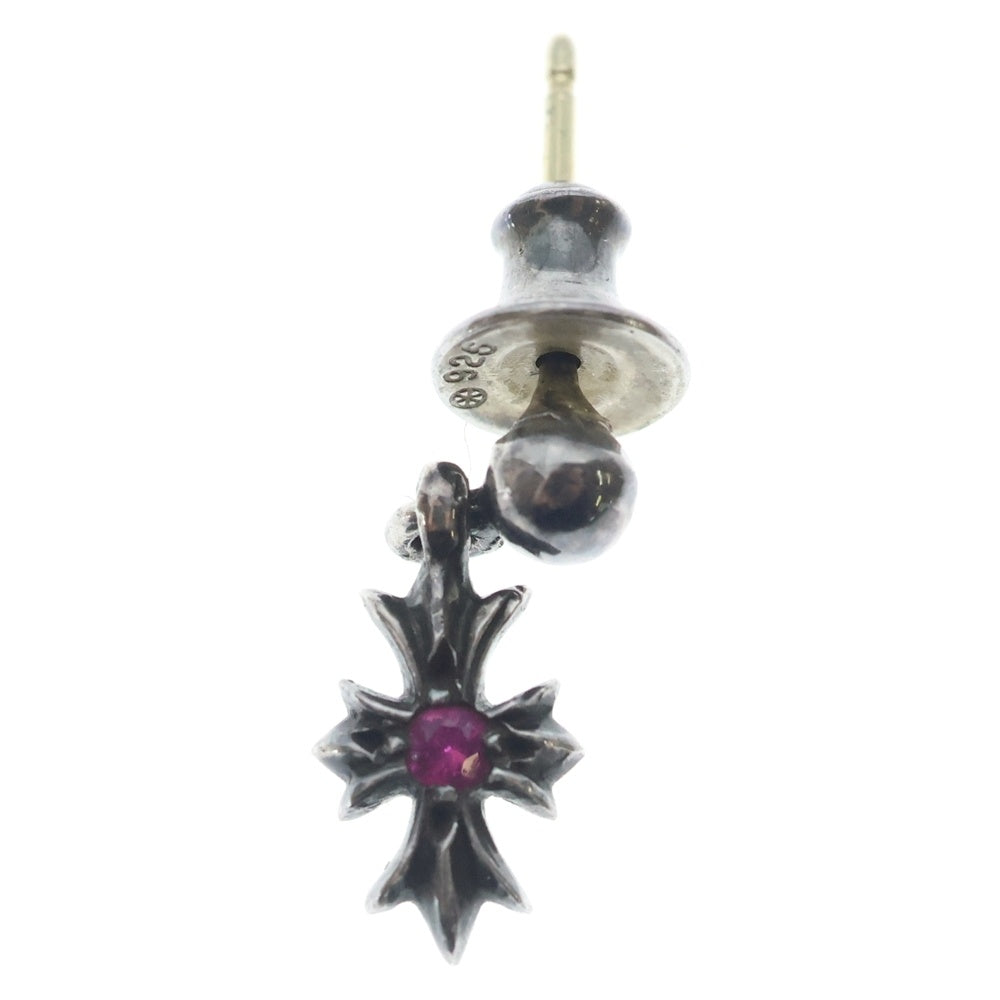 CHROME HEARTS(クロムハーツ) TNY E CH PLS 1 P SAP タイニーE CHプラスドロップピアス 1ピンクサファイア シルバー