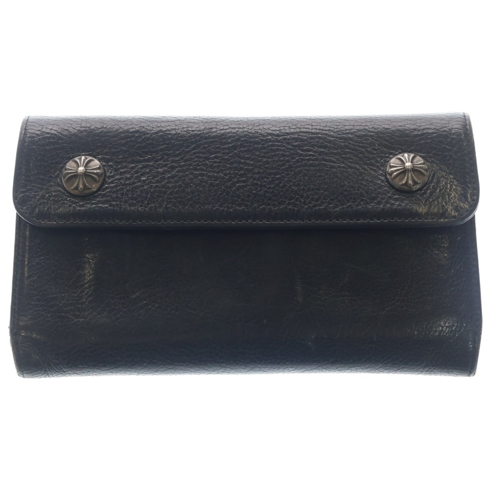 CHROME HEARTS(クロムハーツ) WAVE ウェーブ レザーウォレット 財布 ブラックBCA375
