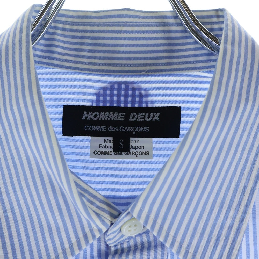COMME des GARCONS HOMME DEUX(コムデギャルソン オムドゥ) 19AW AD2019 ストライプ 水玉 長袖 シャツ ブルー DD‐B037