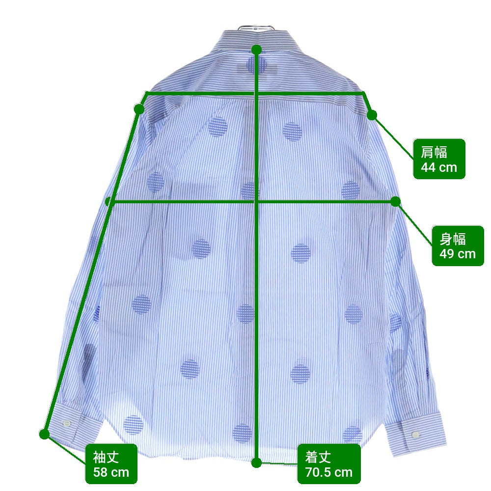 COMME des GARCONS HOMME DEUX(コムデギャルソン オムドゥ) 19AW AD2019 ストライプ 水玉 長袖 シャツ ブルー DD‐B037