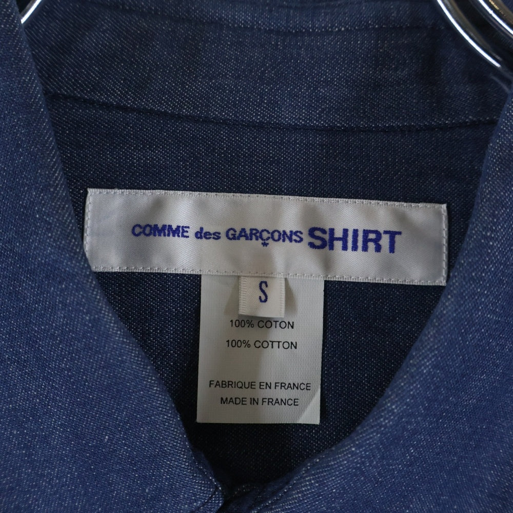 COMME des GARCONS SHIRT(コムデギャルソンシャツ) 20AW デニム パッチワーク 長袖 シャツ ブルー FH-B002
