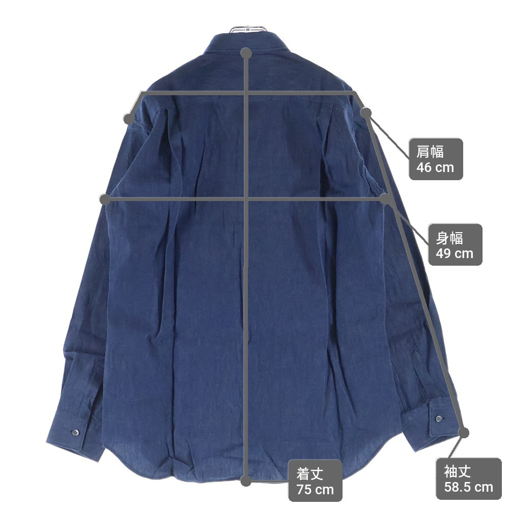 COMME des GARCONS SHIRT(コムデギャルソンシャツ) 20AW デニム パッチワーク 長袖 シャツ ブルー FH-B002