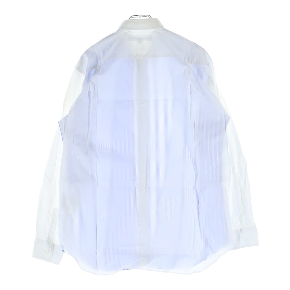 COMME des GARCONS SHIRT(コムデギャルソンシャツ) 20SS パッチワーク ストライプ 長袖 シャツ ブルー/ホワイト S28058