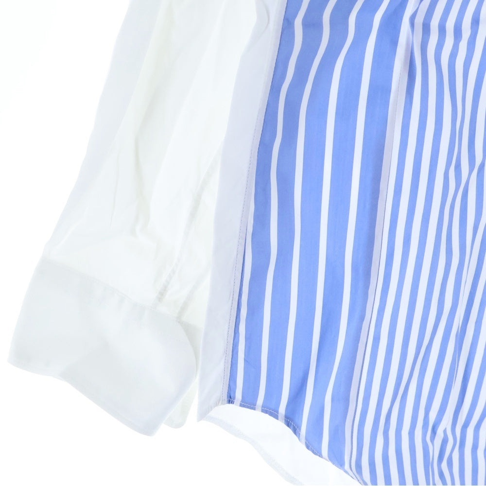 COMME des GARCONS SHIRT(コムデギャルソンシャツ) 20SS パッチワーク ストライプ 長袖 シャツ ブルー/ホワイト S28058