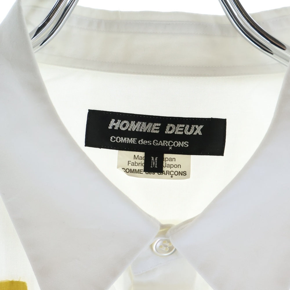 COMME des GARCONS HOMME DEUX(コムデギャルソン オムドゥ) 24SS AD2023 パッチワーク 長袖 シャツ ホワイト/マルチ DM‐B046