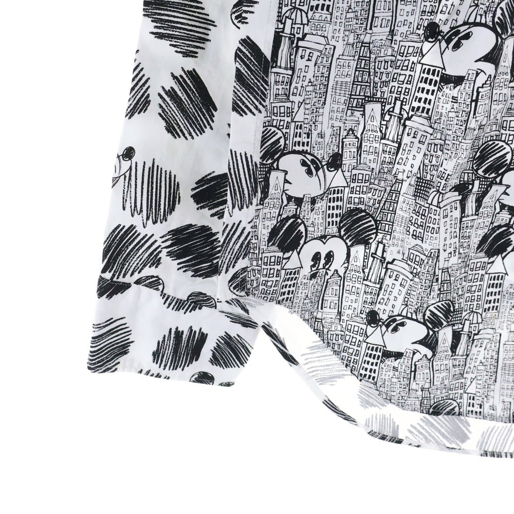 COMME des GARCONS HOMME DEUX(コムデギャルソン オムドゥ) 22SS AD2021 × DISNEY mickey mouse ディズニー ミッキーマウス 総柄 長袖 シャツ ホワイト/ブラック DI‐B035