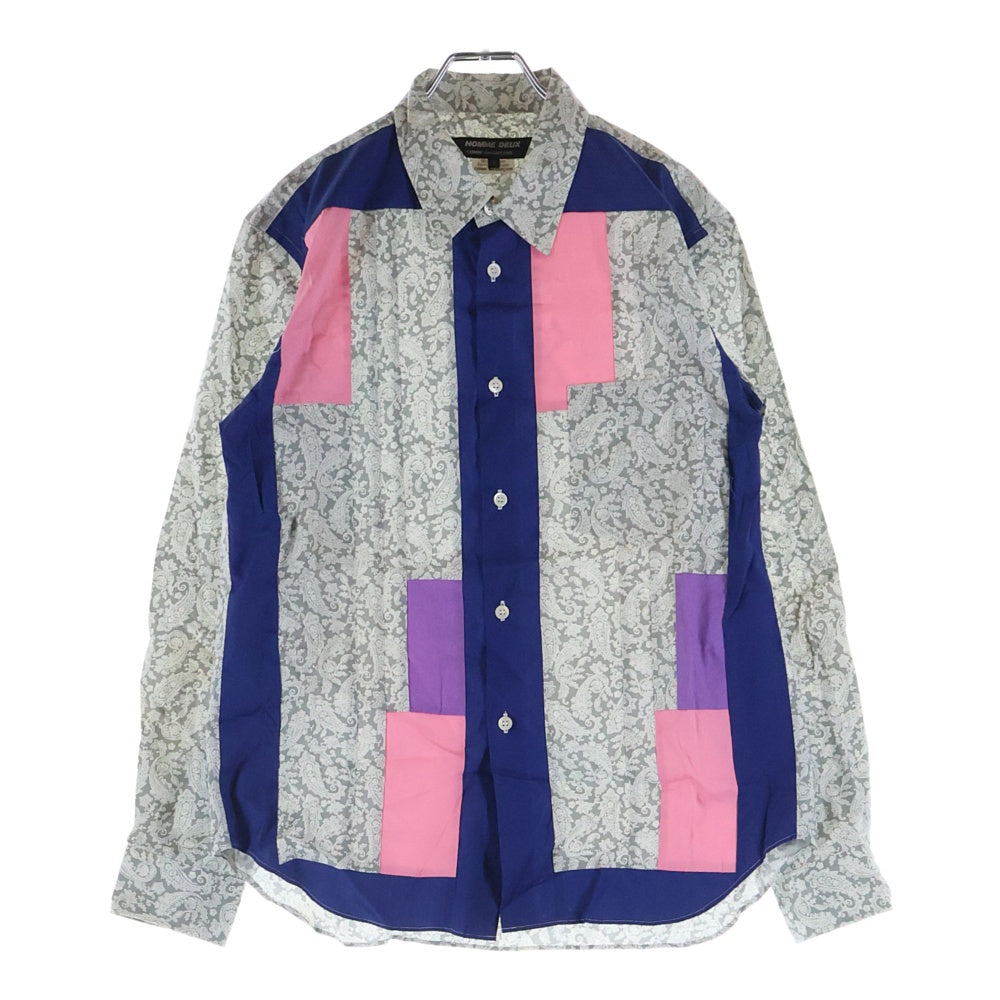 COMME des GARCONS HOMME DEUX(コムデギャルソン オムドゥ) 18AW AD2018 パッチワーク ペイズリー 長袖 シャツ マルチ DB‐B054