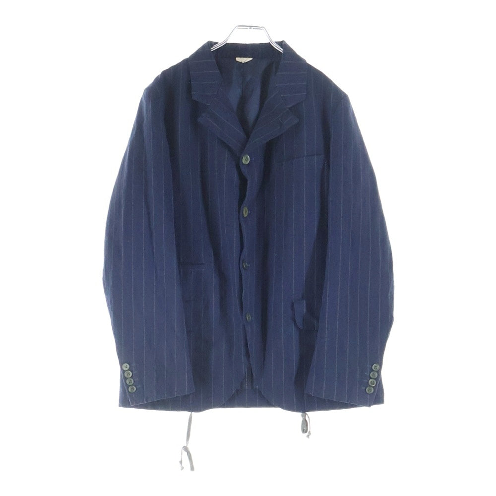 COMME des GARCONS HOMME DEUX(コムデギャルソン オムドゥ) 20SS AD2019 ポリ縮絨 セットアップ スーツ 製品染め ドローコード テーラード ジャケット 1タック テーパードパンツ ネイビーDE-J034/DE-P034
