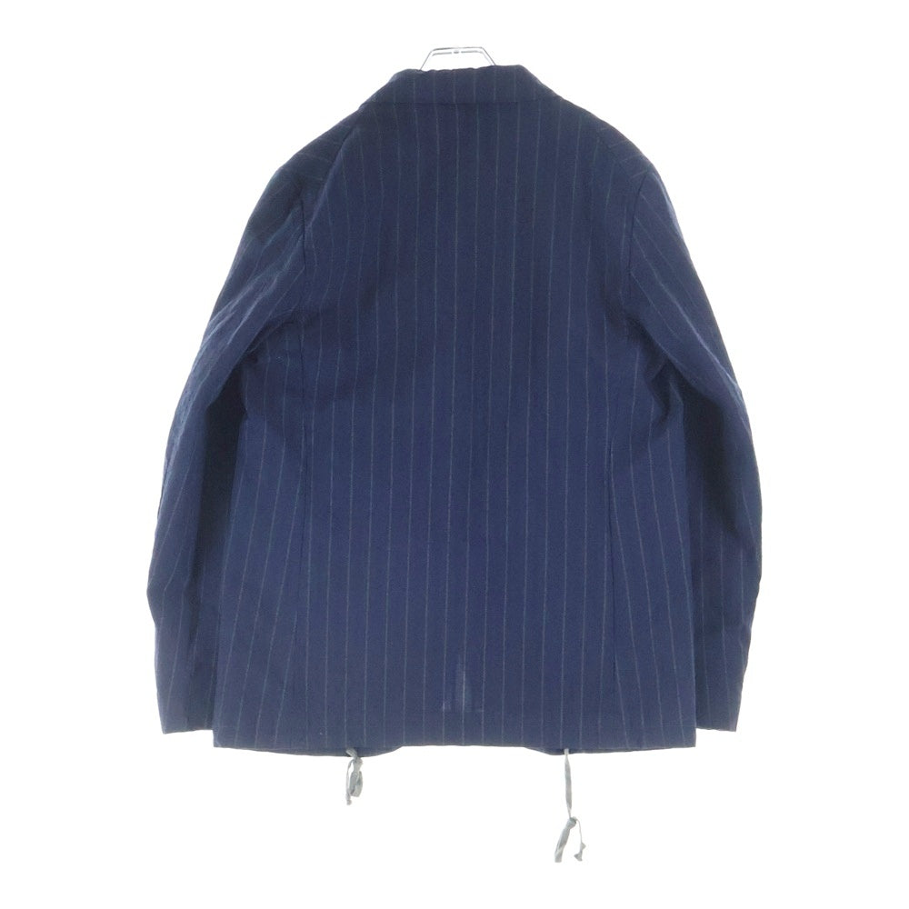 COMME des GARCONS HOMME DEUX(コムデギャルソン オムドゥ) 20SS AD2019 ポリ縮絨 セットアップ スーツ 製品染め ドローコード テーラード ジャケット 1タック テーパードパンツ ネイビーDE-J034/DE-P034