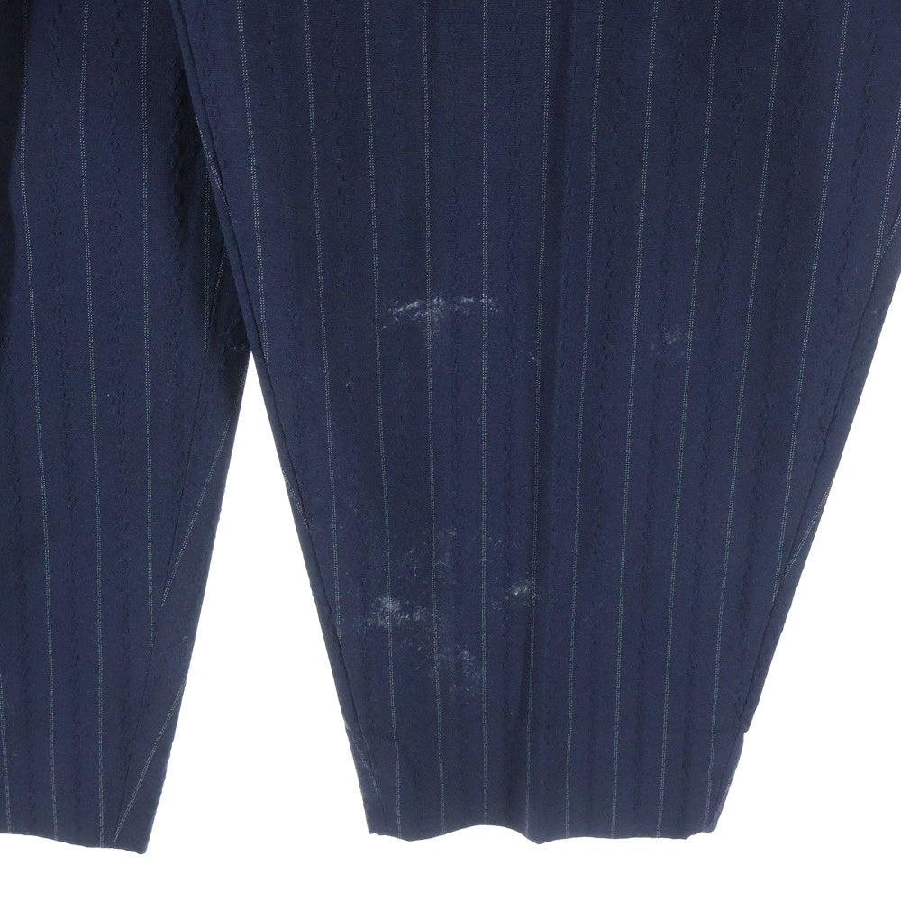 COMME des GARCONS HOMME DEUX(コムデギャルソン オムドゥ) 20SS AD2019 ポリ縮絨 セットアップ スーツ 製品染め ドローコード テーラード ジャケット 1タック テーパードパンツ ネイビーDE-J034/DE-P034