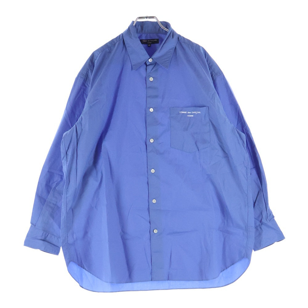 COMME des GARCONS HOMME(コムデギャルソンオム) 22SS AD2021 ロゴ プリント 長袖 シャツ ブルー HI‐B003