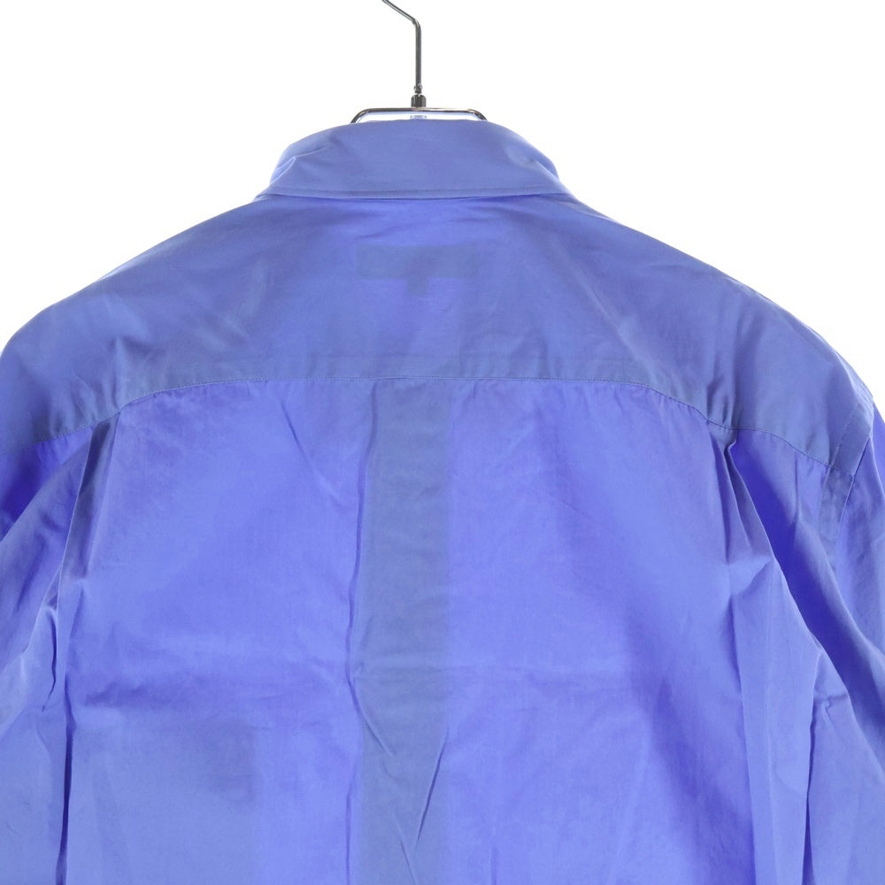 COMME des GARCONS HOMME(コムデギャルソンオム) AD2020 裾切替 パッチワーク 長袖 シャツ ブルー HG‐B016