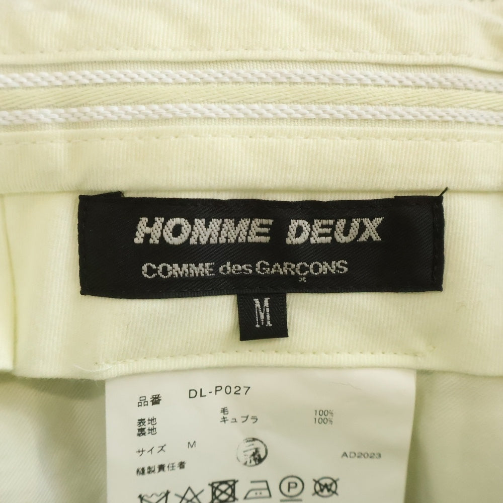 COMME des GARCONS HOMME DEUX(コムデギャルソン オムドゥ) 23AW AD2023 1Tuck pant ワンタック ウールワイドパンツ ブラック DL-P027