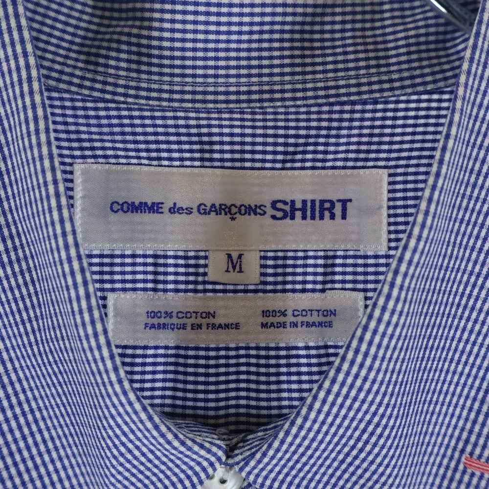 COMME des GARCONS SHIRT(コムデギャルソンシャツ) 95SS AD1994 長袖ギンガムチェックボタンシャツ ブルー FW-01010M
