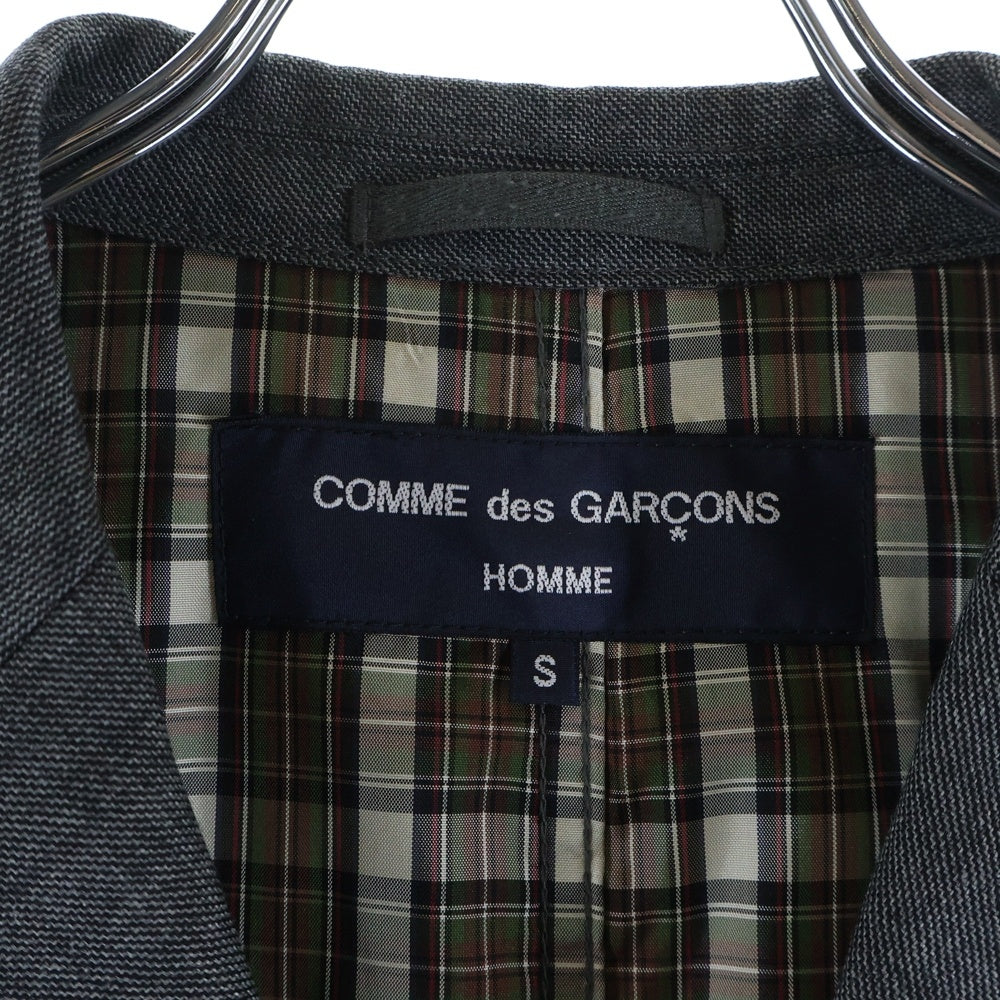 COMME des GARCONS HOMME(コムデギャルソンオム) 18AW AD2018 裏地チェック 3Bウールテーラードジャケット グレー HB-J019