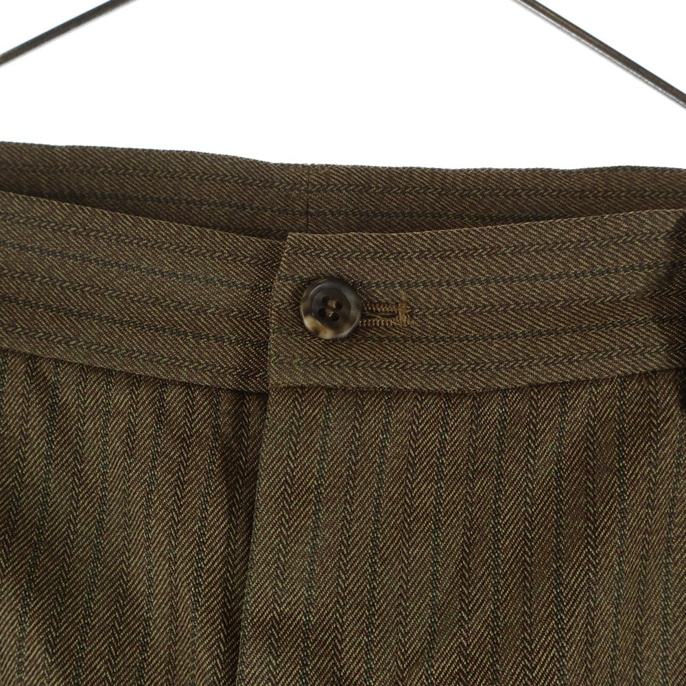 COMME des GARCONS HOMME DEUX(コムデギャルソン オムドゥ) 21SS AD2020 ストライプ キュプラ テーパードパンツ ブラウン DG-P030