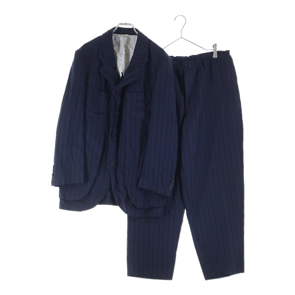COMME des GARCONS HOMME DEUX(コムデギャルソン オムドゥ) 24SS AD2023 ストライプ セットアップスーツ シングルテーラードジャケット スラックスパンツ ネイビー DM-J030/DM-P028
