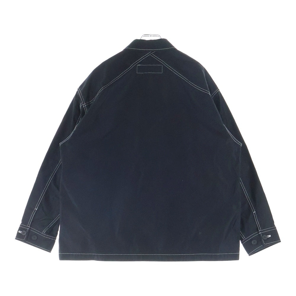 COMME des GARCONS HOMME(コムデギャルソンオム) 24AW AD2024 パッチワーク ジップアップノーカラージャケット ブラック HN-T012
