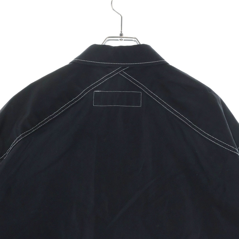 COMME des GARCONS HOMME(コムデギャルソンオム) 24AW AD2024 パッチワーク ジップアップノーカラージャケット ブラック HN-T012