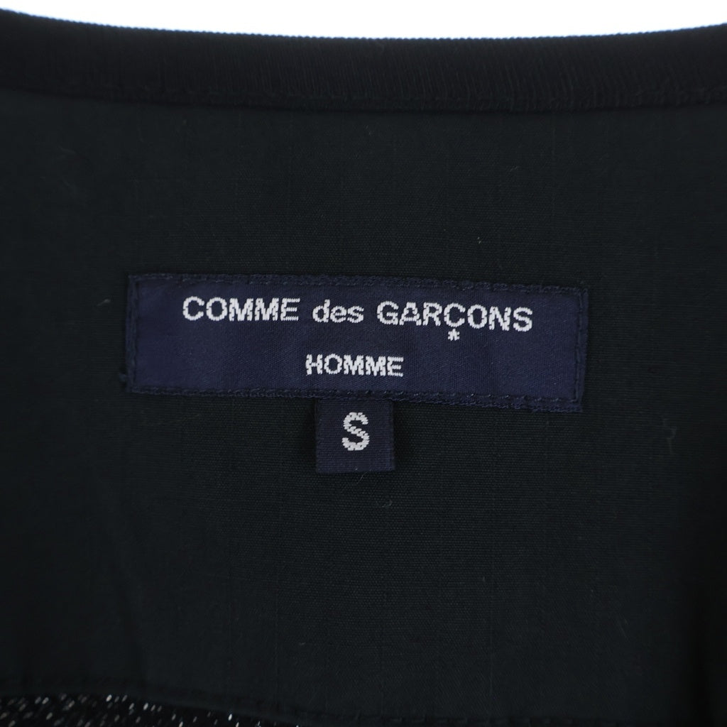 COMME des GARCONS HOMME(コムデギャルソンオム) 24AW AD2024 パッチワーク ジップアップノーカラージャケット ブラック HN-T012