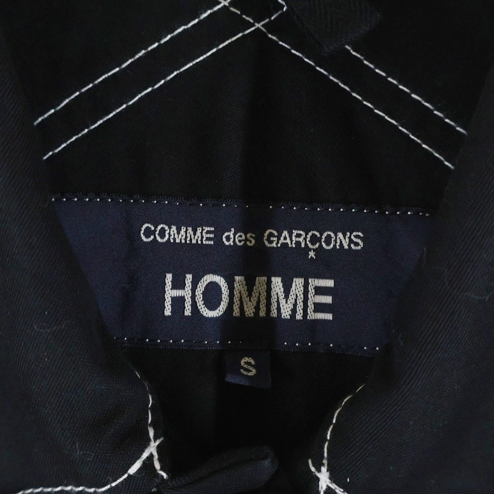 COMME des GARCONS HOMME(コムデギャルソンオム) 24AW AD2024 パッチワーク ジップアップノーカラージャケット ブラック HN-T012