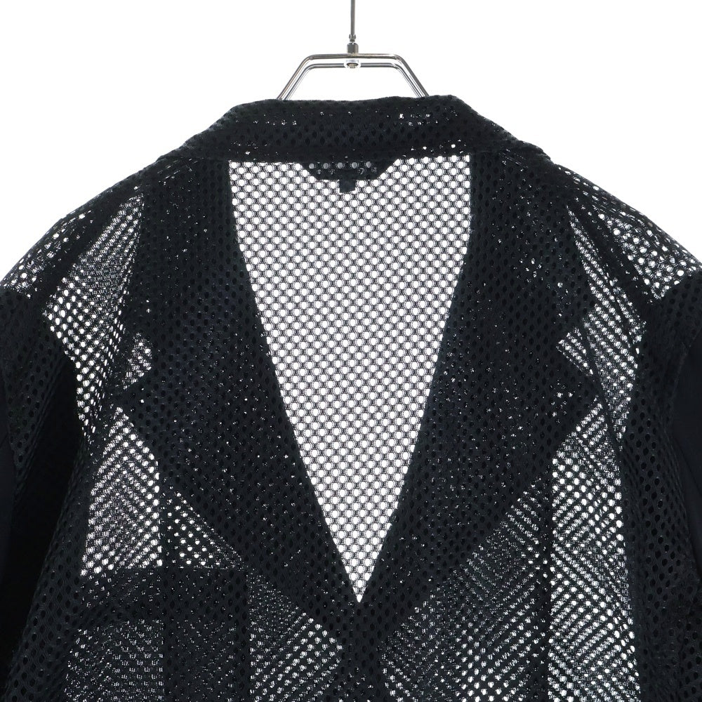 COMME des GARCONS HOMME DEUX(コムデギャルソン オムドゥ) 25SS AD2024 袖切り替え メッシュ シングルテーラードジャケット ブラック DO-J047